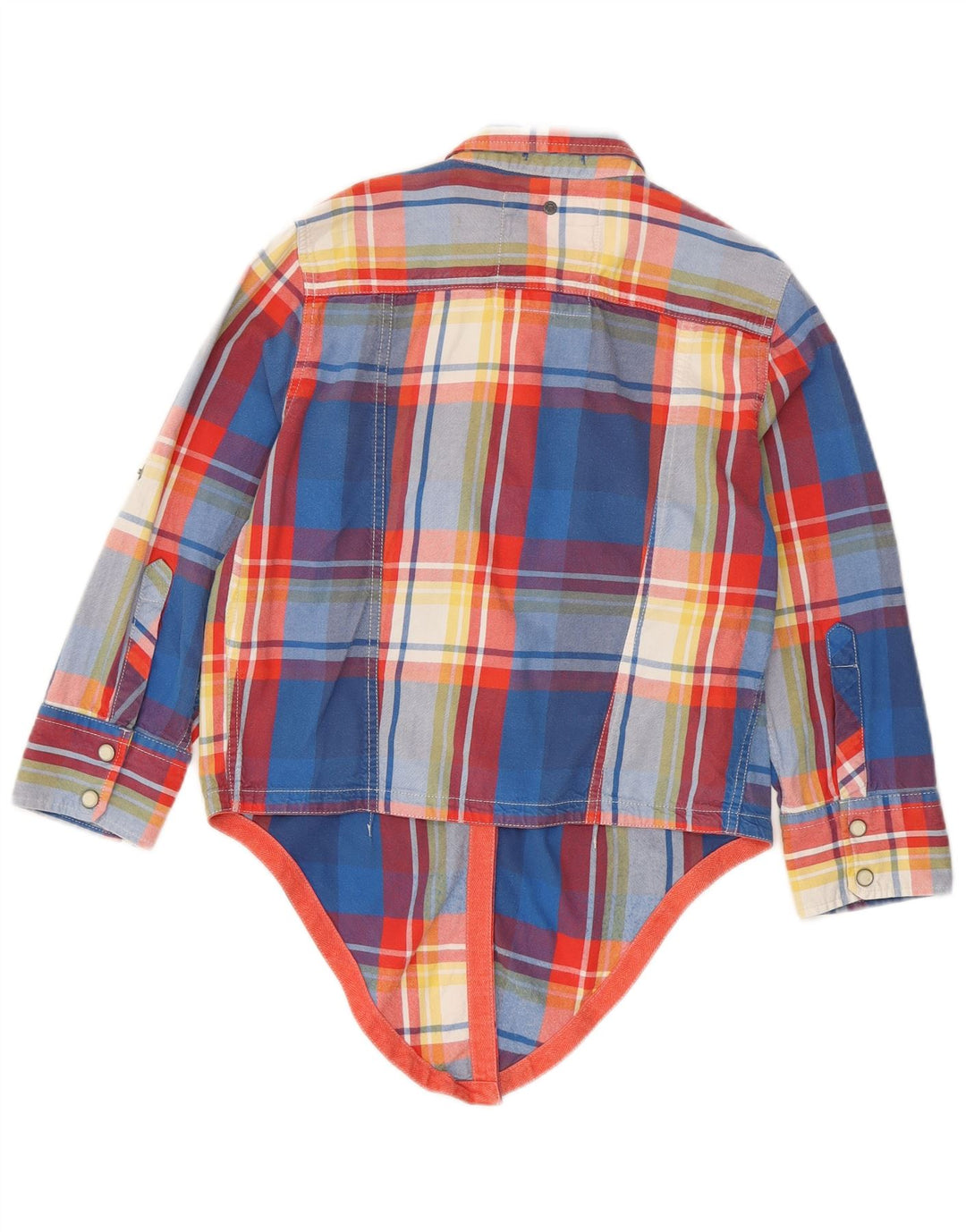 Superdry Camisa de franela tipo pulóver para mujer, talla 40, algodón a cuadros azul medio