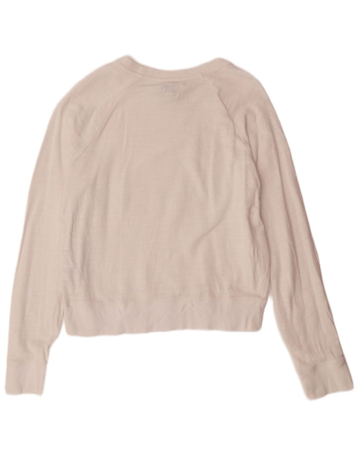 J. CREW Sudadera extragrande para mujer, talla 10, algodón blanco pequeño