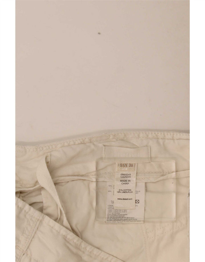 Pantalones Cortos Cargo Diesel Mujer W31 Algodón Blanco Mediano