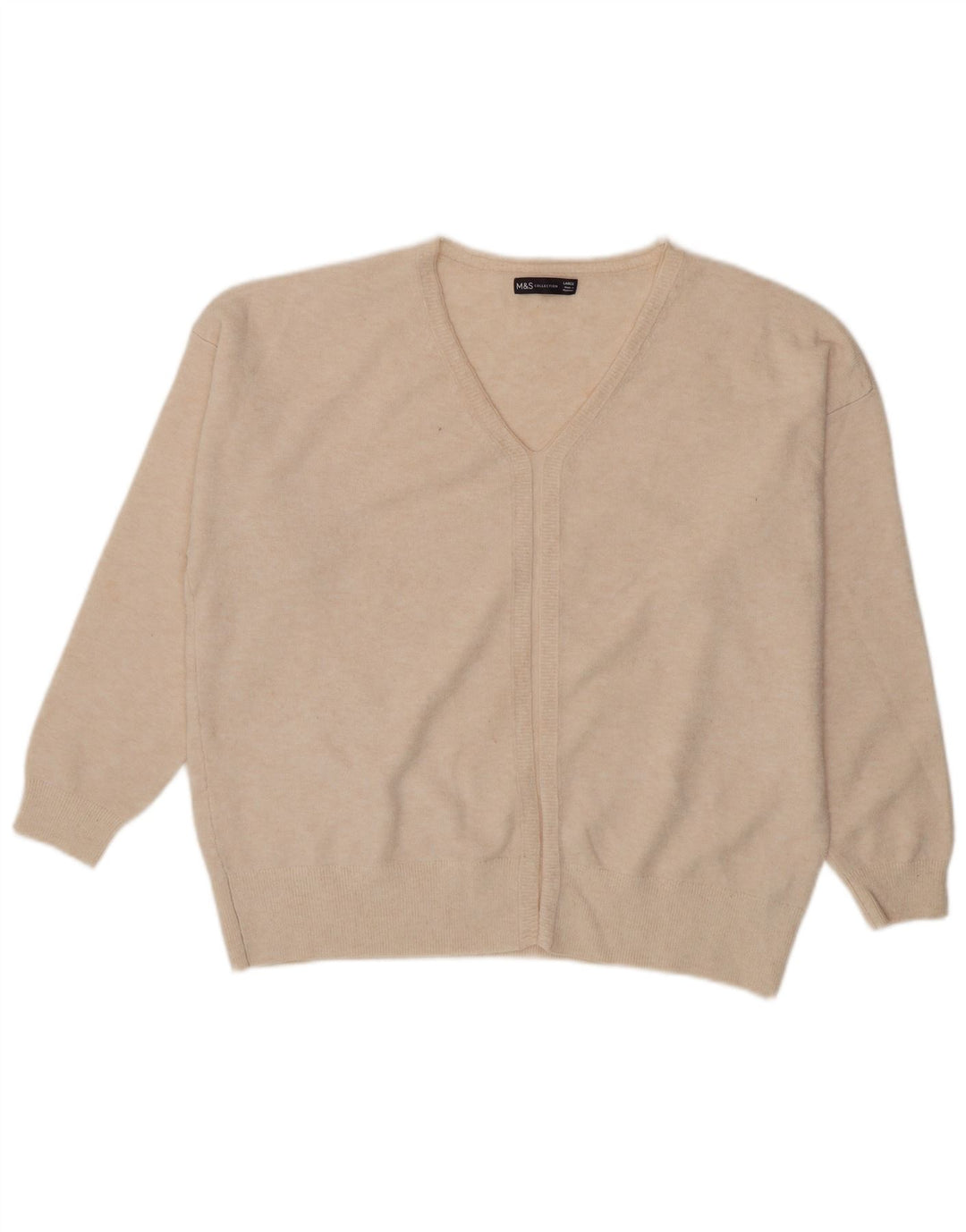 Marks & Spencer Jersey extragrande con cuello en V para mujer UK 46 Large Beige