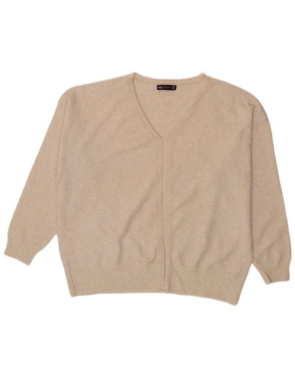 Marks & Spencer Jersey extragrande con cuello en V para mujer UK 46 Large Beige
