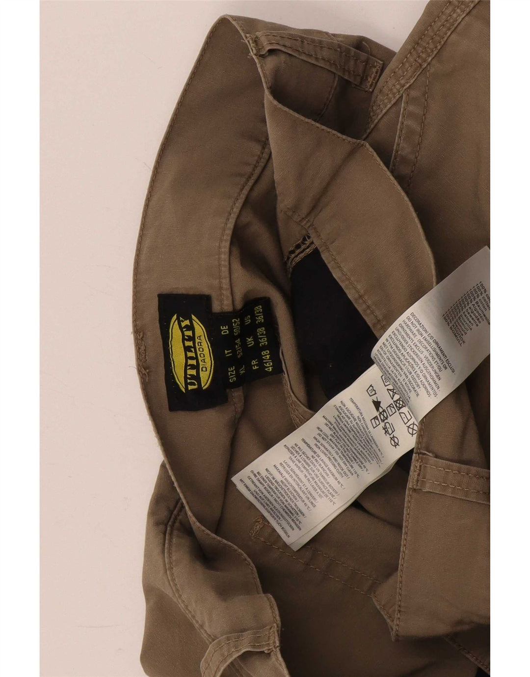 Diadora Shorts Cargo Hombre XL W38 Algodón Beige