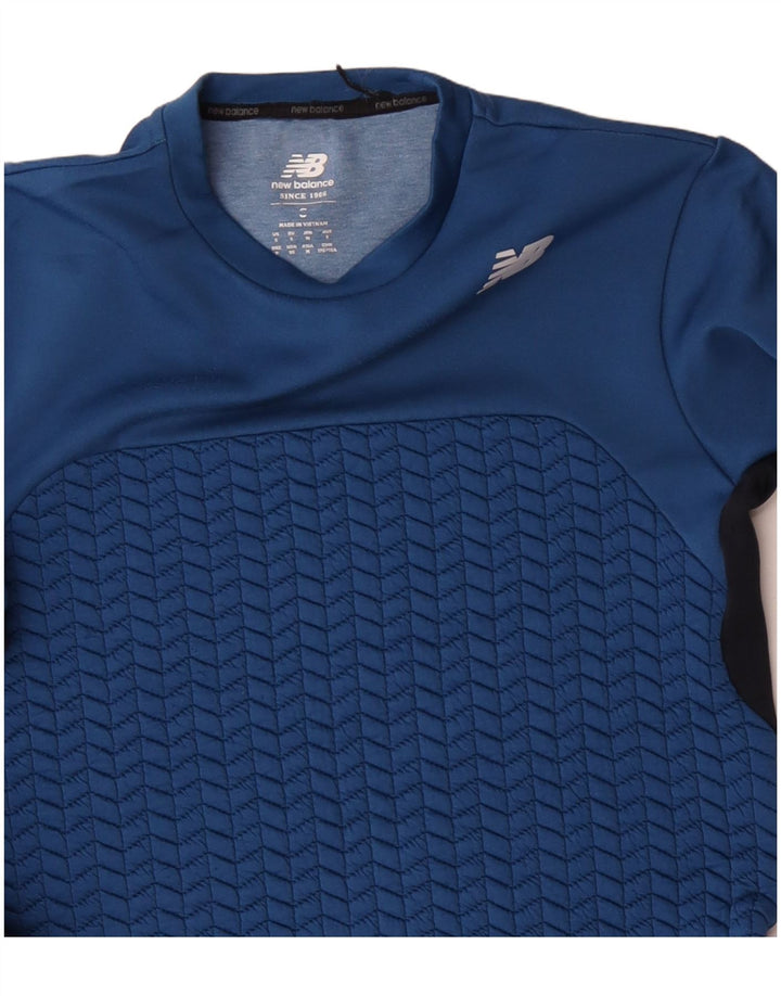 NEW BALANCE Hombre Sudadera Jumper Small Azul Colorblock Poliéster