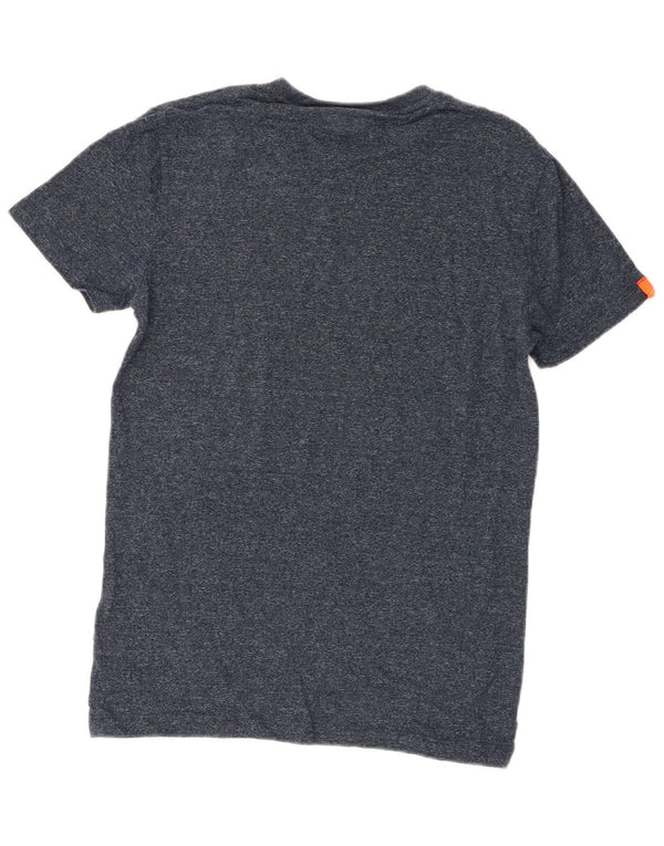 Superdry Camiseta para hombre Top Small de algodón moteado en azul marino