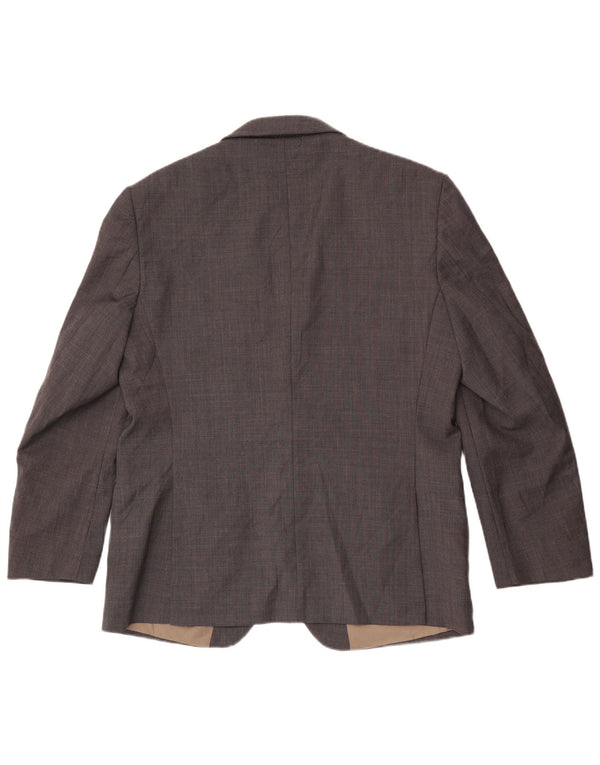 Marks & Spencer Mens 2 Button Blazer Jacket UK 42 Large Grey Wool