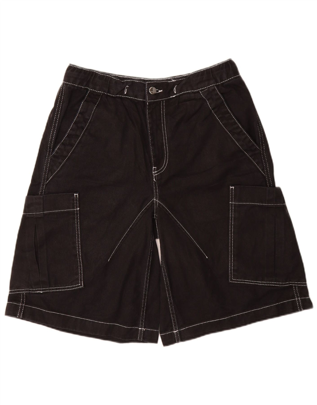 ZARA Hombre Shorts Cargo Small W30 Algodón Negro