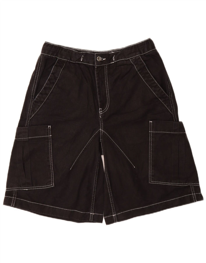 ZARA Hombre Shorts Cargo Small W30 Algodón Negro