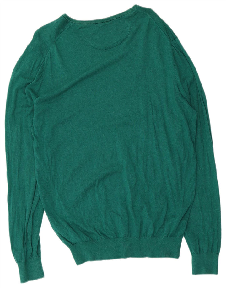 Massimo Dutti Jersey Cuello Pico Hombre Large Verde Algodón