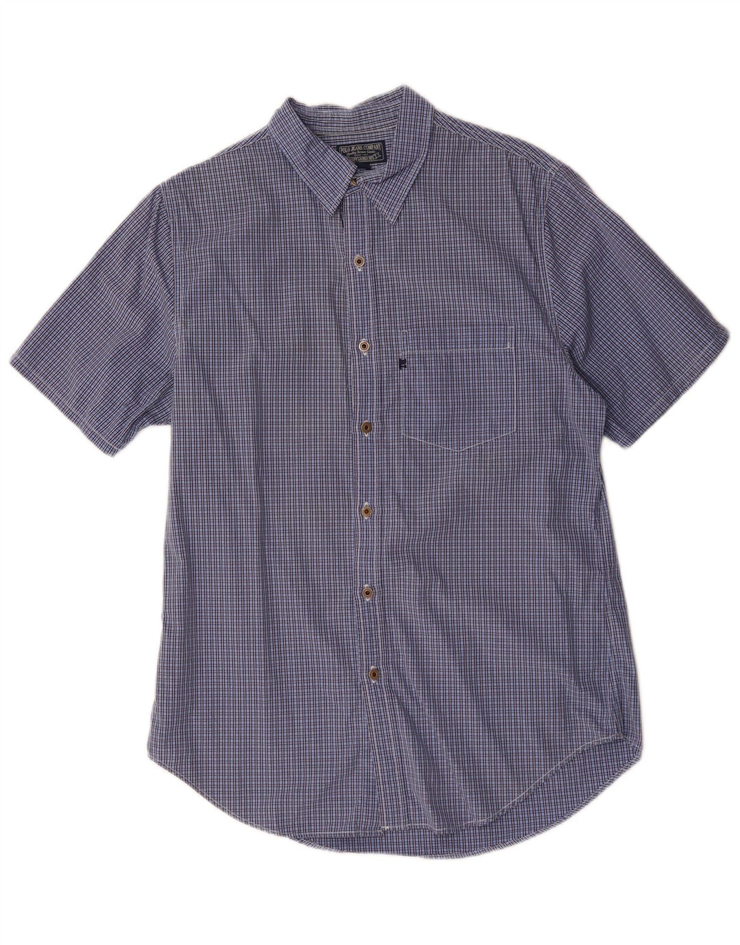 Ralph Lauren Camisa De Manga Corta Para Hombre Algodón A Cuadros Azul Medio