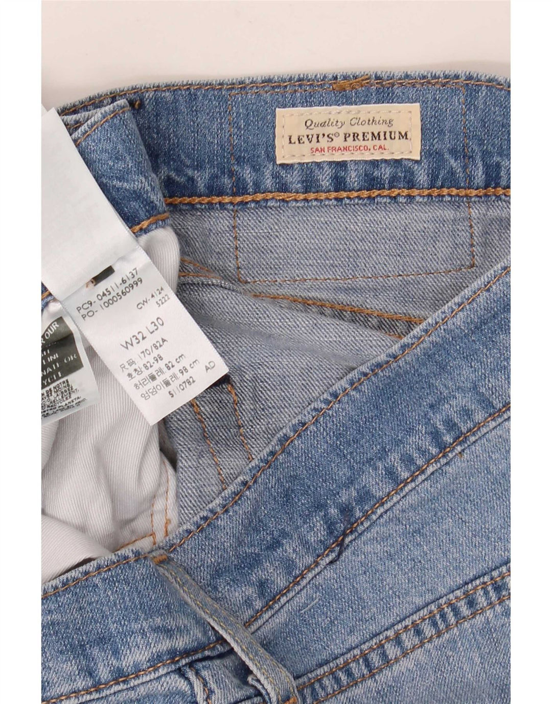 Levi's Hombre 511 Slim Jeans W32 L30 Algodón Azul