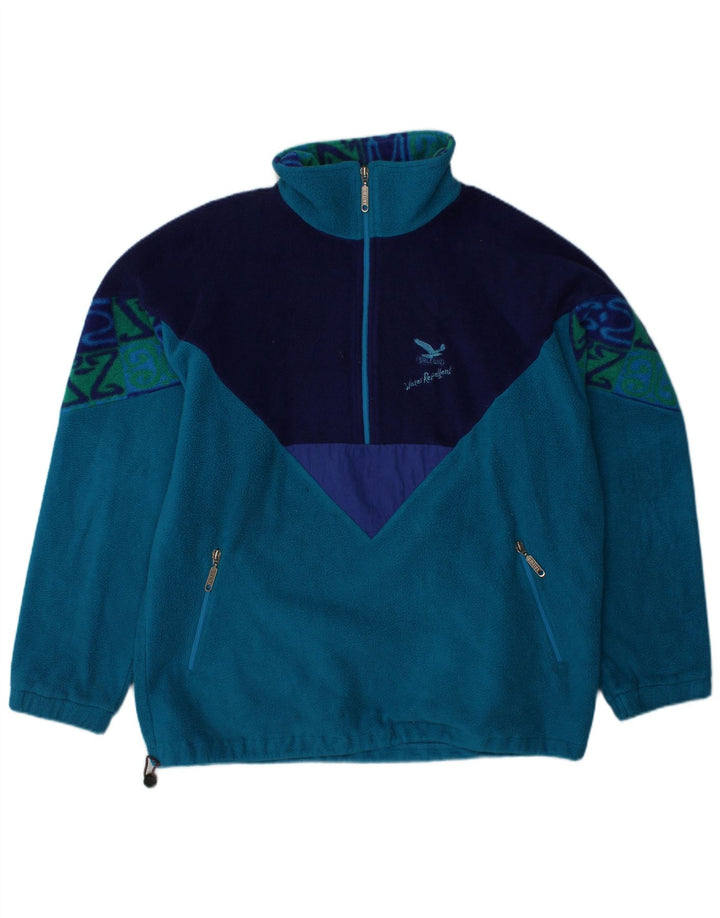 SALEWA Hombre Polartec Zip Neck Fleece Jumper XL Azul Colorblock Poliéster