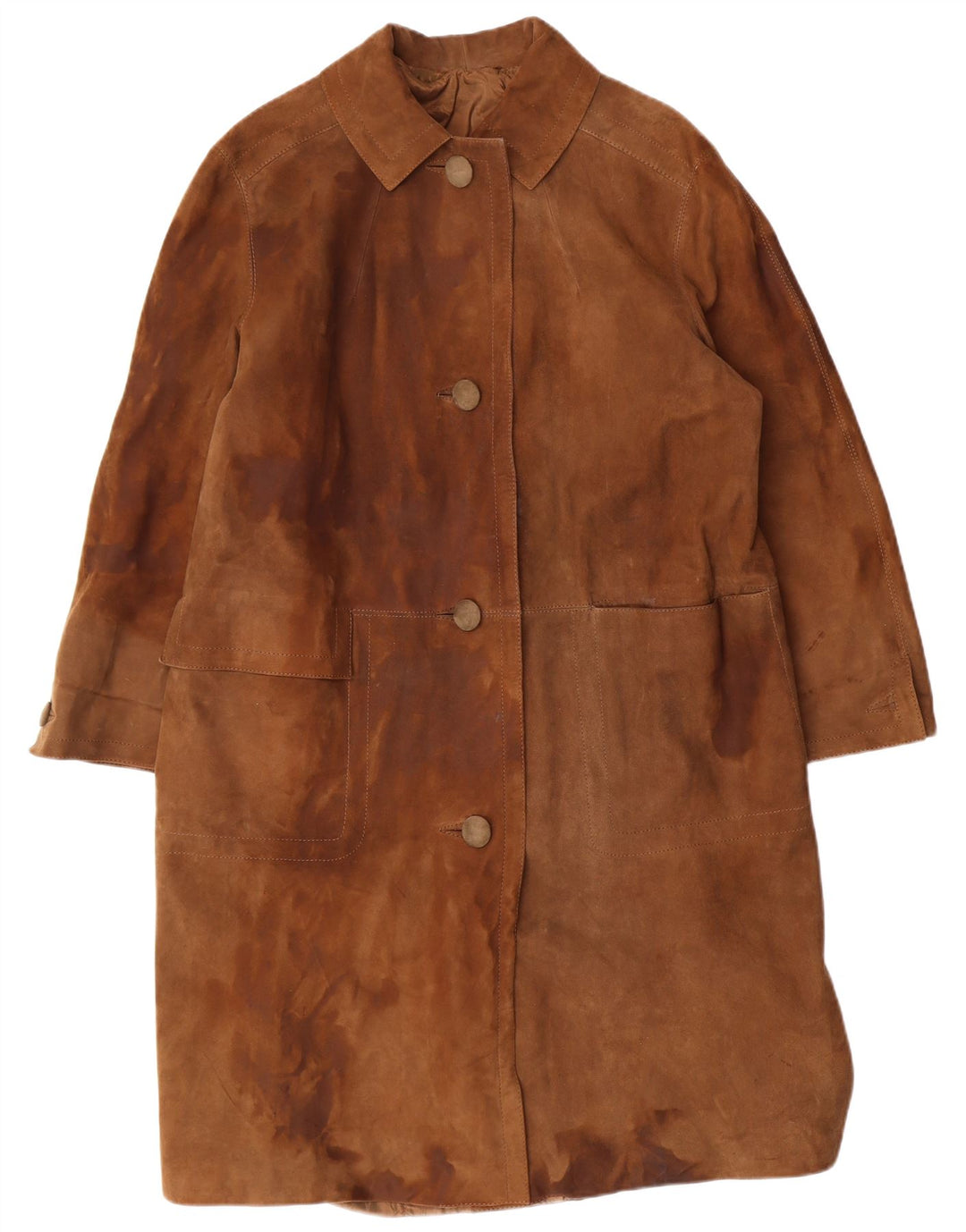 STRONG &FISHER LTD Abrigo de ante vintage para mujer Reino Unido 18 XL Marrón Clásico