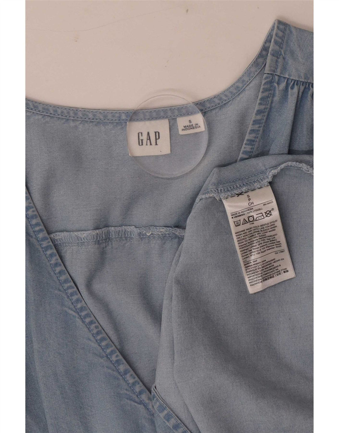 Gap Vestido vaquero extragrande para mujer UK 10 Small Blue Lyocell