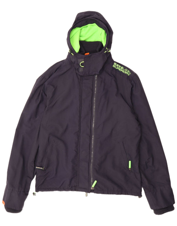 SUPERDRY Chaqueta cortavientos con capucha para hombre UK 44 2XL Azul marino