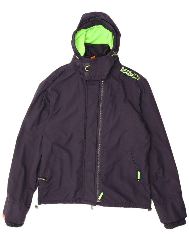 SUPERDRY Chaqueta cortavientos con capucha para hombre UK 44 2XL Azul marino