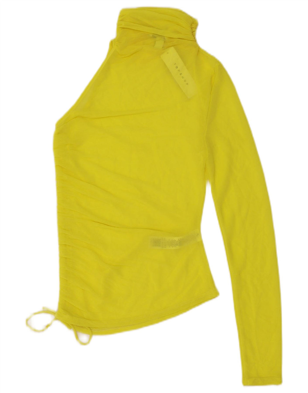Topshop Top transparente con un hombro para mujer UK 4/6 XS Poliéster amarillo