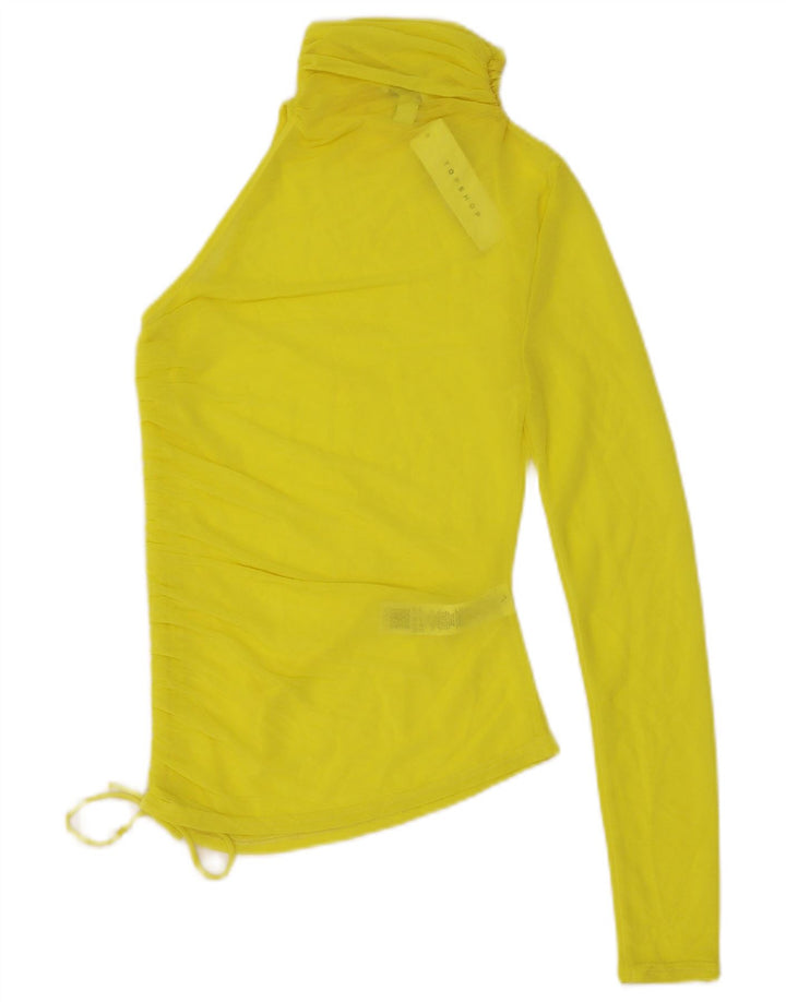 Topshop Top transparente con un hombro para mujer UK 4/6 XS Poliéster amarillo