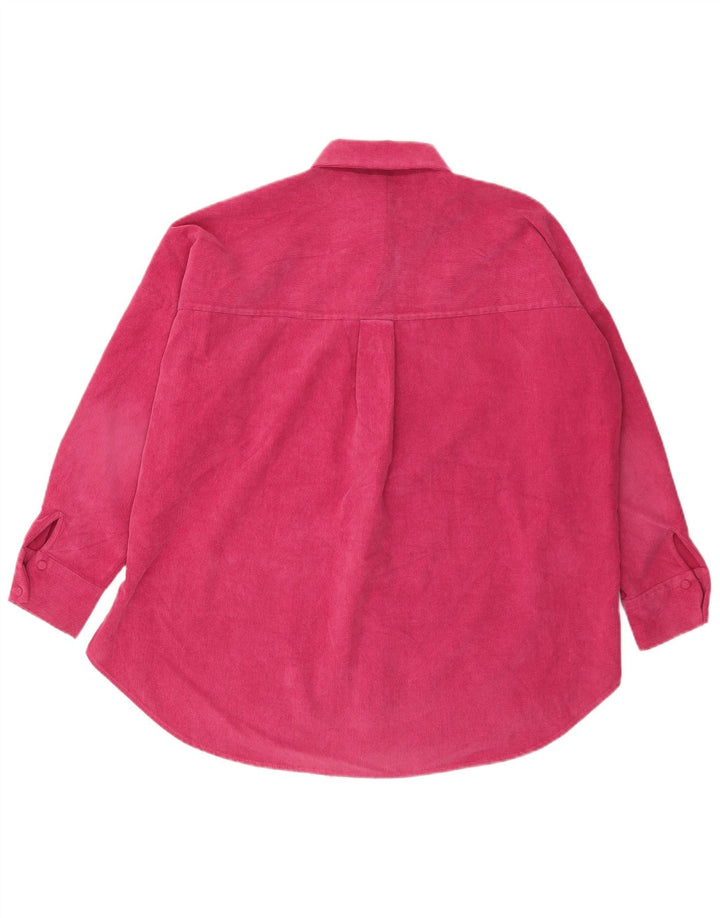 Zara Mujer Camisa De Franela Extragrande UK 6 XS Poliéster Rosa