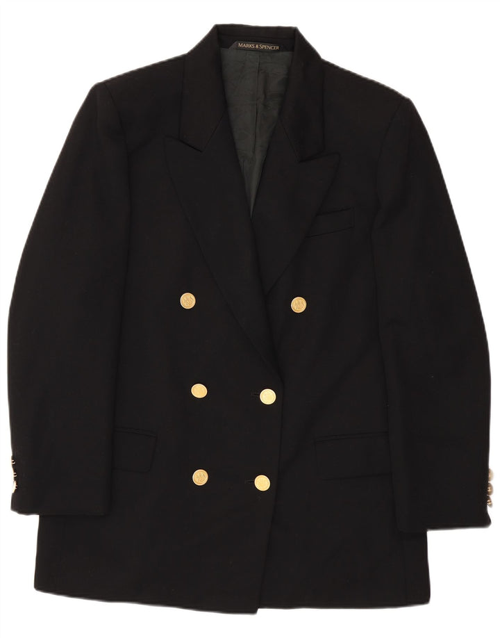 Marks & Spencer Chaqueta tipo blazer con doble botonadura para mujer UK 46 Grande Negro