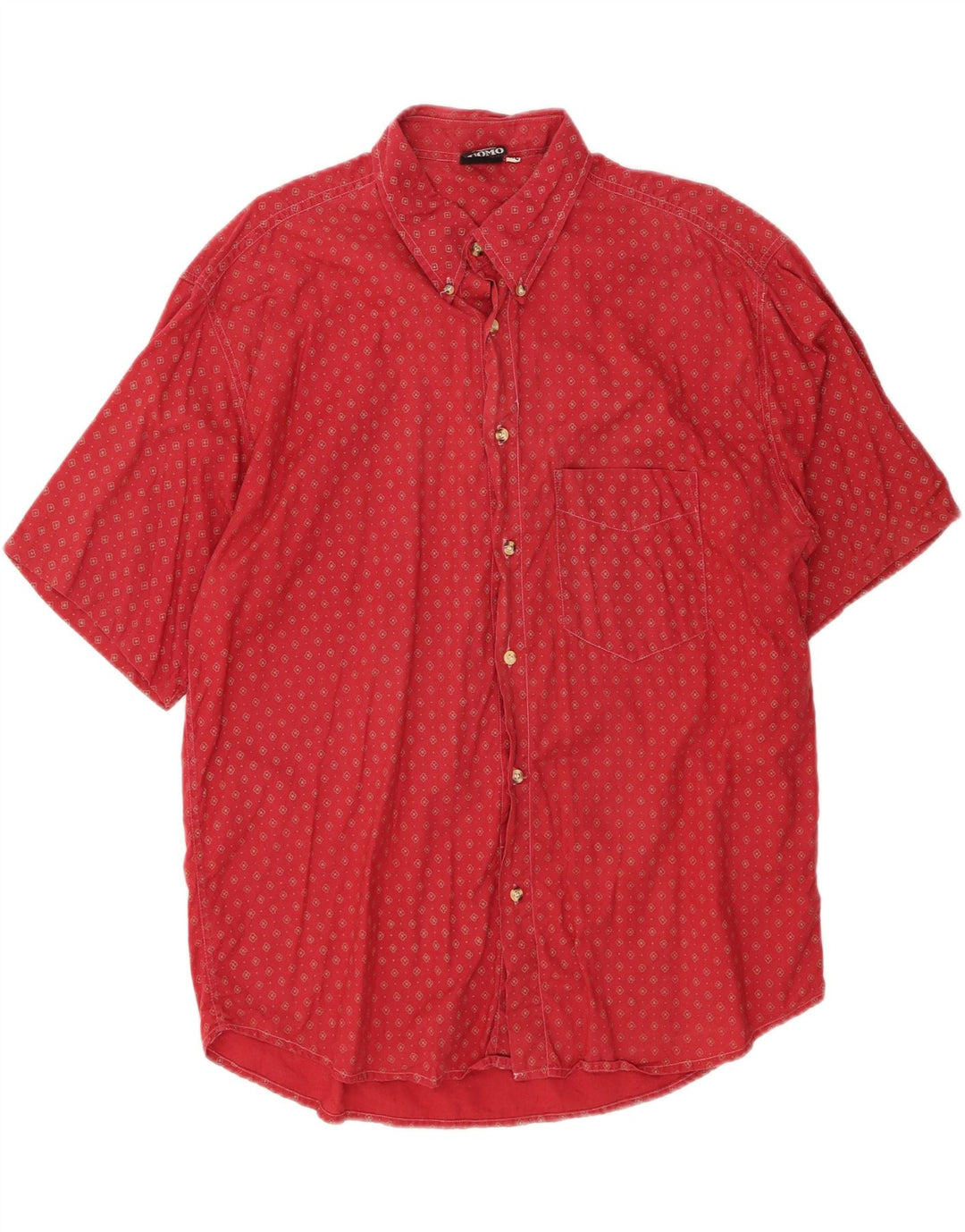 DIMENSIONS Mens Short Sleeve Shirt XL Red Spotted Cotton Vintage Dimensions and Second-Hand Dimensions from Messina Hembry 