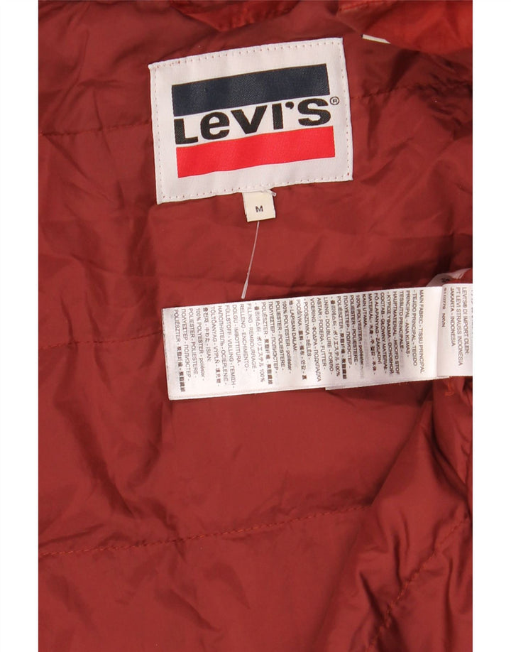 Levi's Chaqueta acolchada con capucha para mujer UK 44 Mediana Naranja Poliéster Invierno
