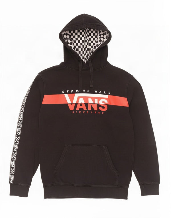 Vans Hombre Sudadera con capucha gráfica Jersey pequeño de algodón color block negro