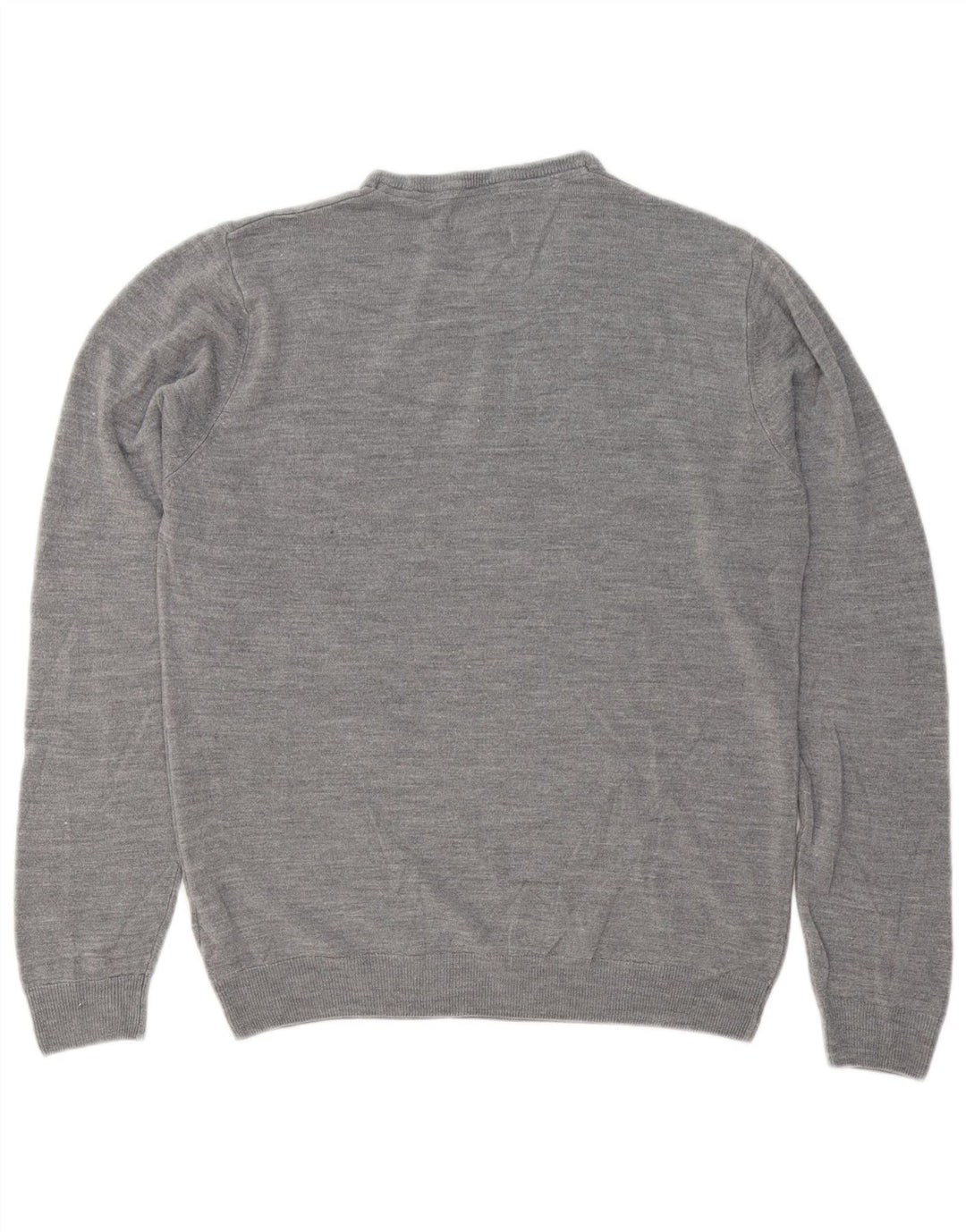 Marks & Spencer Suéter tipo jersey con cuello redondo y corte regular para hombre, talla grande, gris