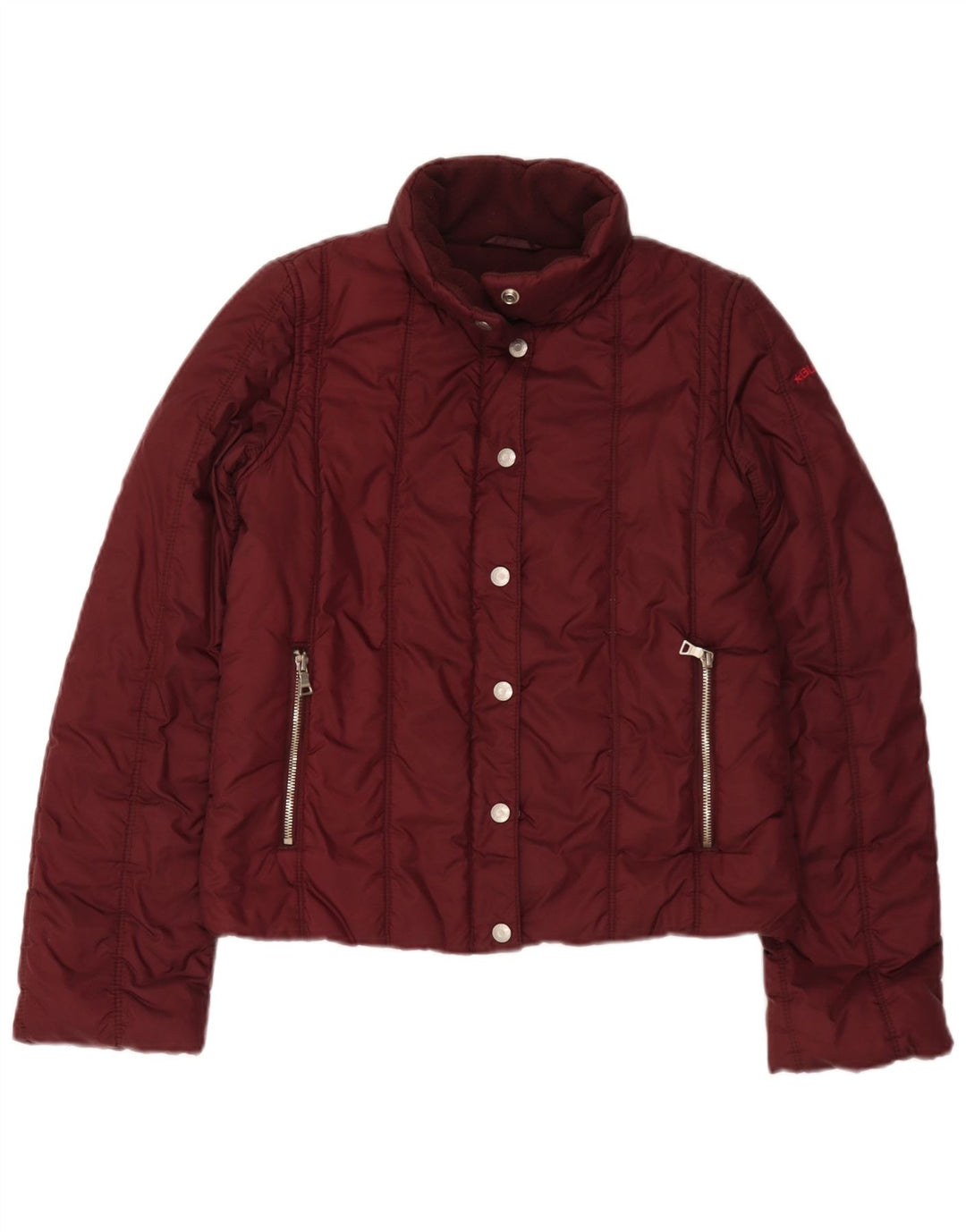 Guess Chaqueta acolchada para mujer UK 10 Small Borgoña Nylon