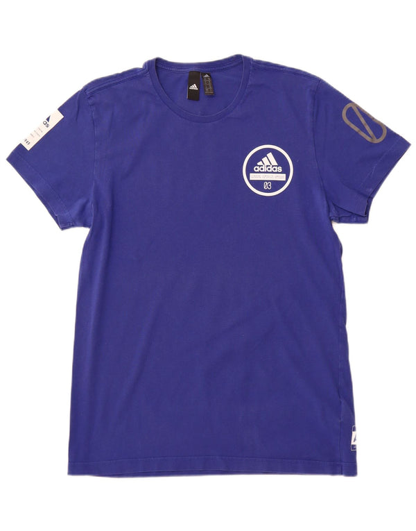ADIDAS Camiseta gráfica para hombre Top Algodón azul medio