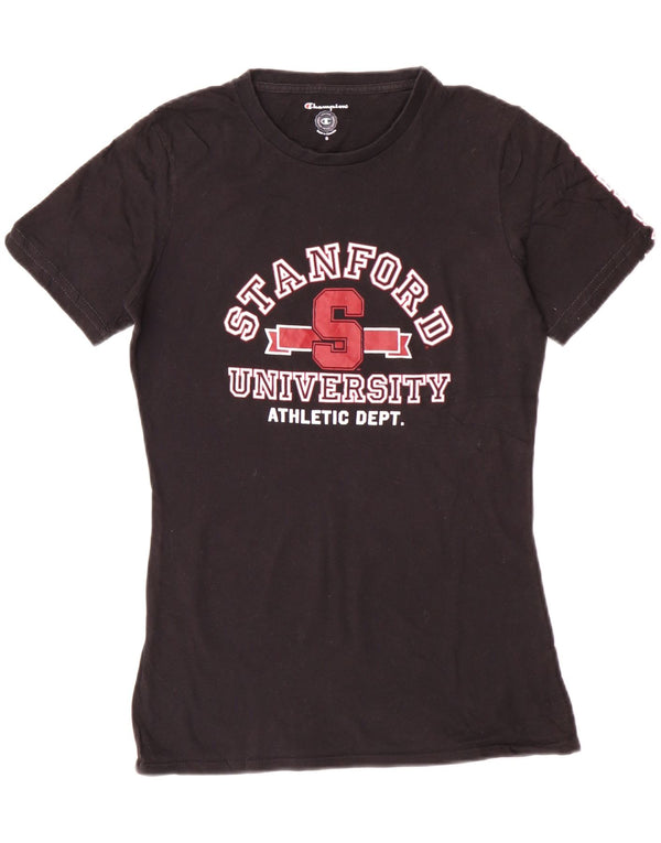 Champion Camiseta gráfica para mujer Top UK 10 Small Black Cotton