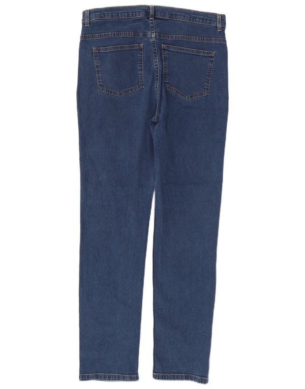 Marks & Spencer Vaqueros rectos para mujer UK 12 Medium W32 L30 Algodón azul
