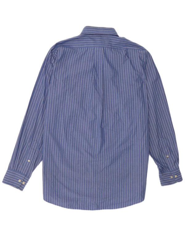 Chaps Camisa para hombre talla 15 1/2 algodón a rayas azul mediano