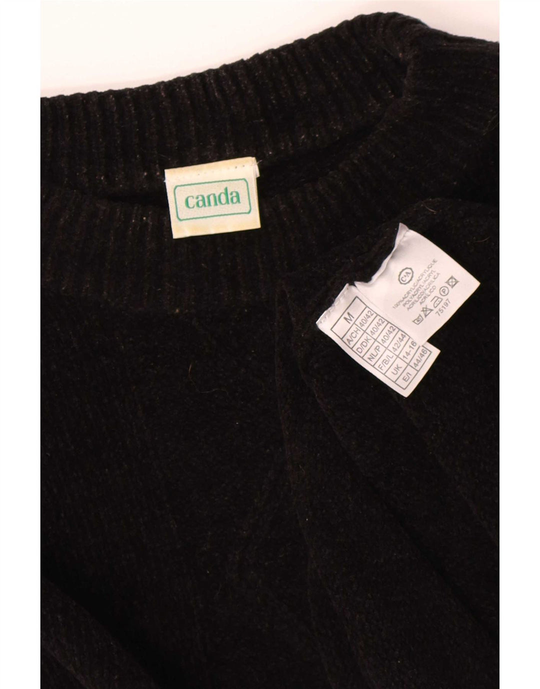 Canda - Jersey extragrande con cuello de tortuga para mujer, talla M, color negro