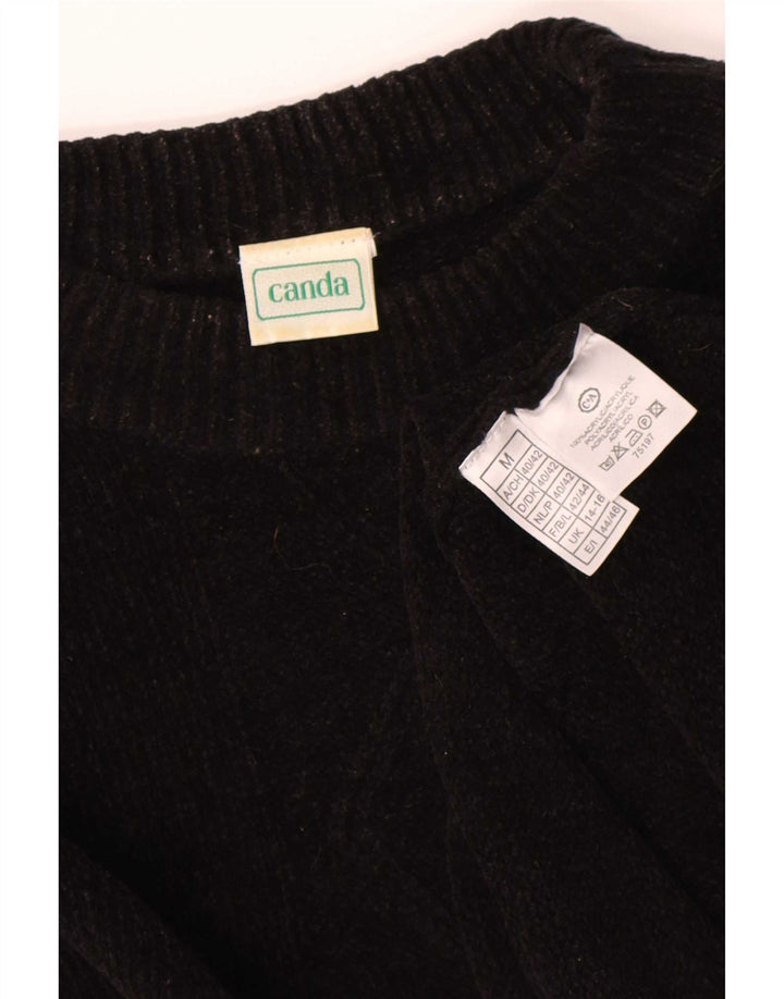 Canda - Jersey extragrande con cuello de tortuga para mujer, talla M, color negro