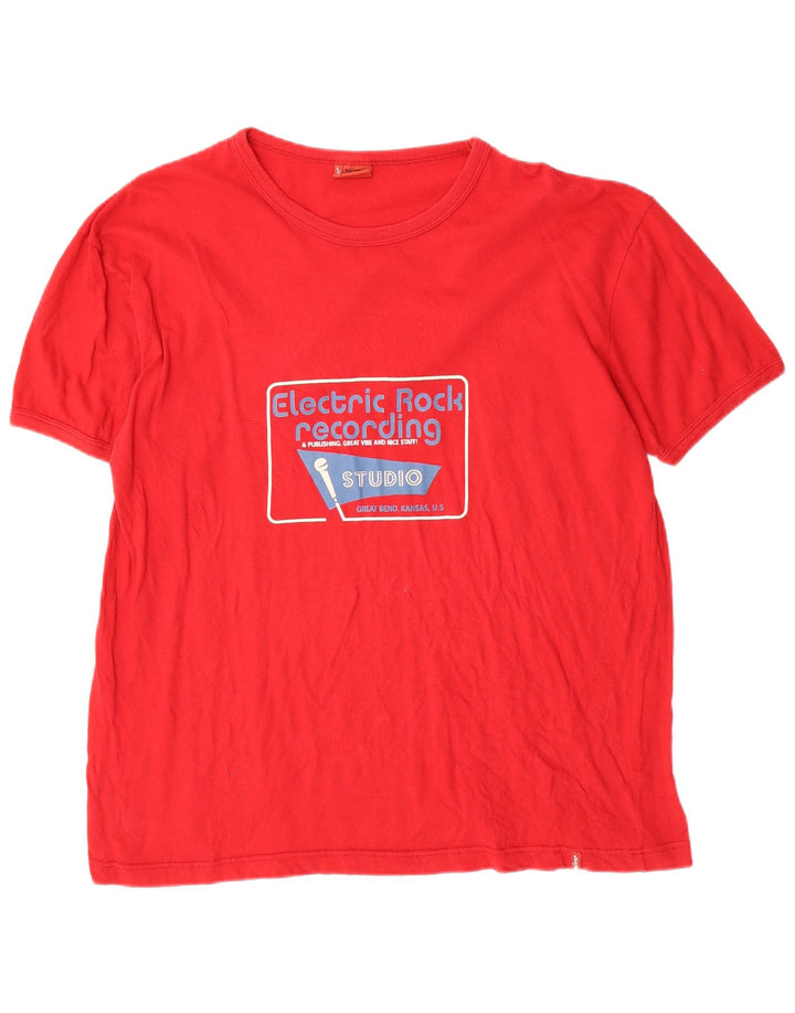 Levi's Hombre Camiseta Gráfica Top XL Algodón Rojo