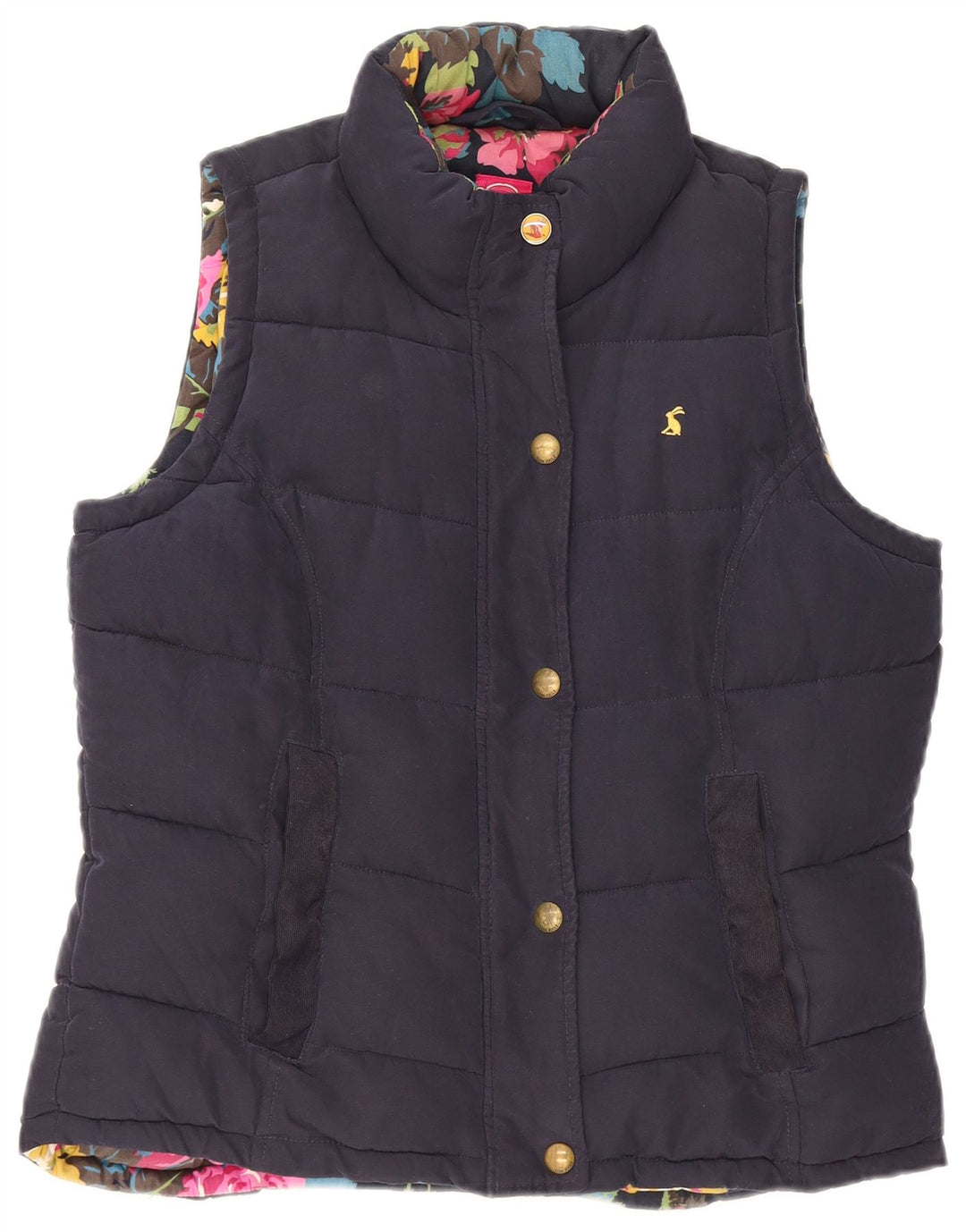 JOULES Chaleco acolchado para mujer UK 12 Medium Azul marino Poliéster