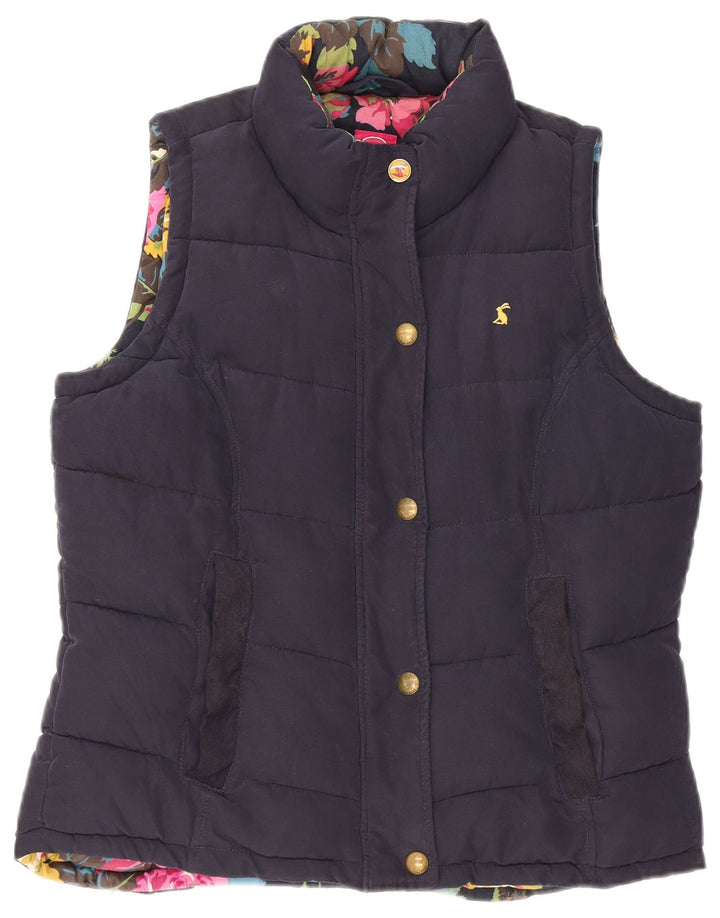 JOULES Chaleco acolchado para mujer UK 12 Medium Azul marino Poliéster