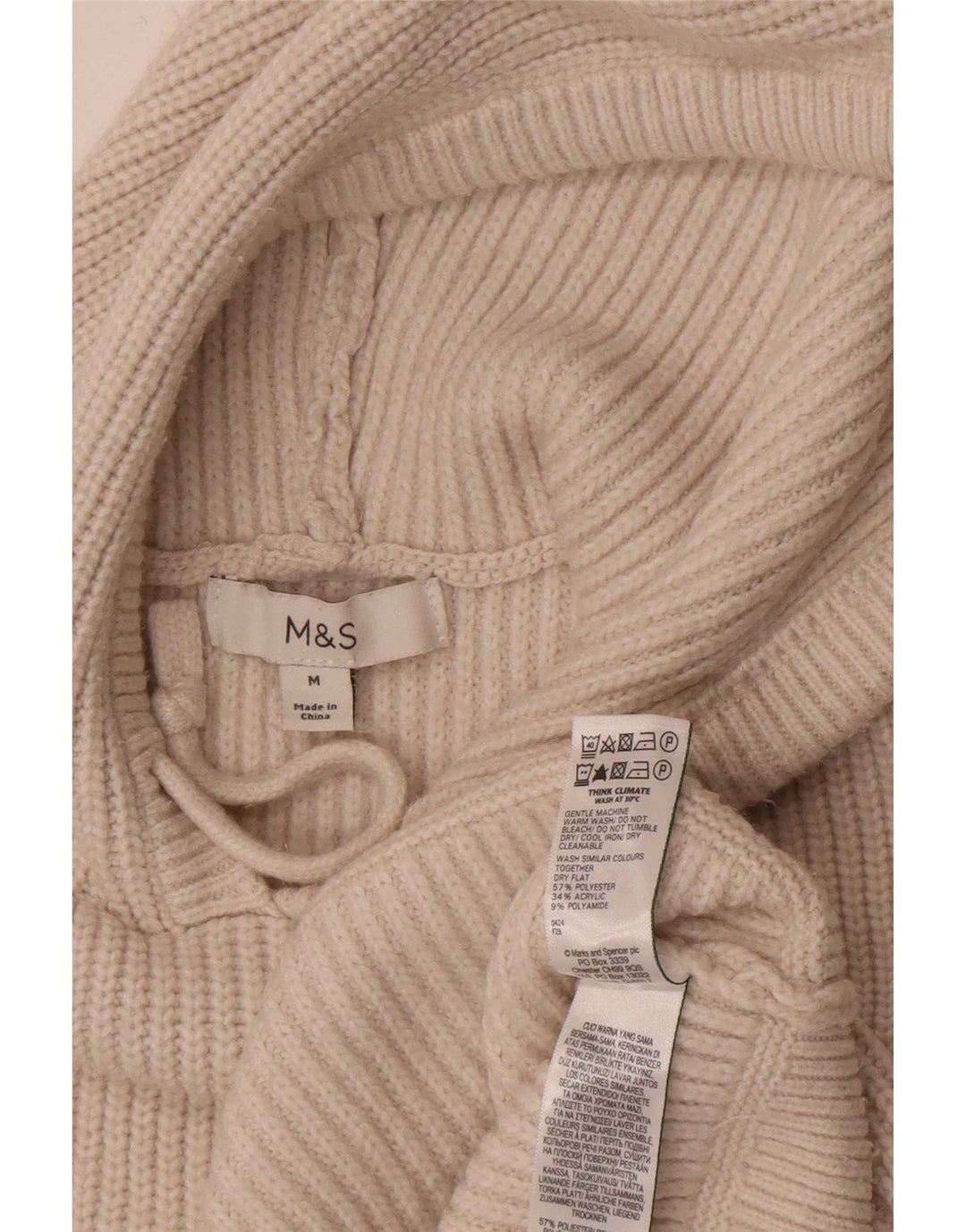 Marks & Spencer Jersey con capucha para mujer UK 44 Poliéster beige medio