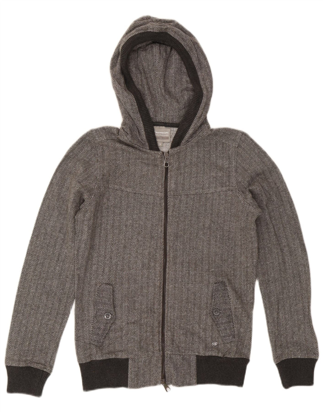 CHAMPION Suéter con capucha y cremallera Heritage Fit para mujer UK 10 Small Grey