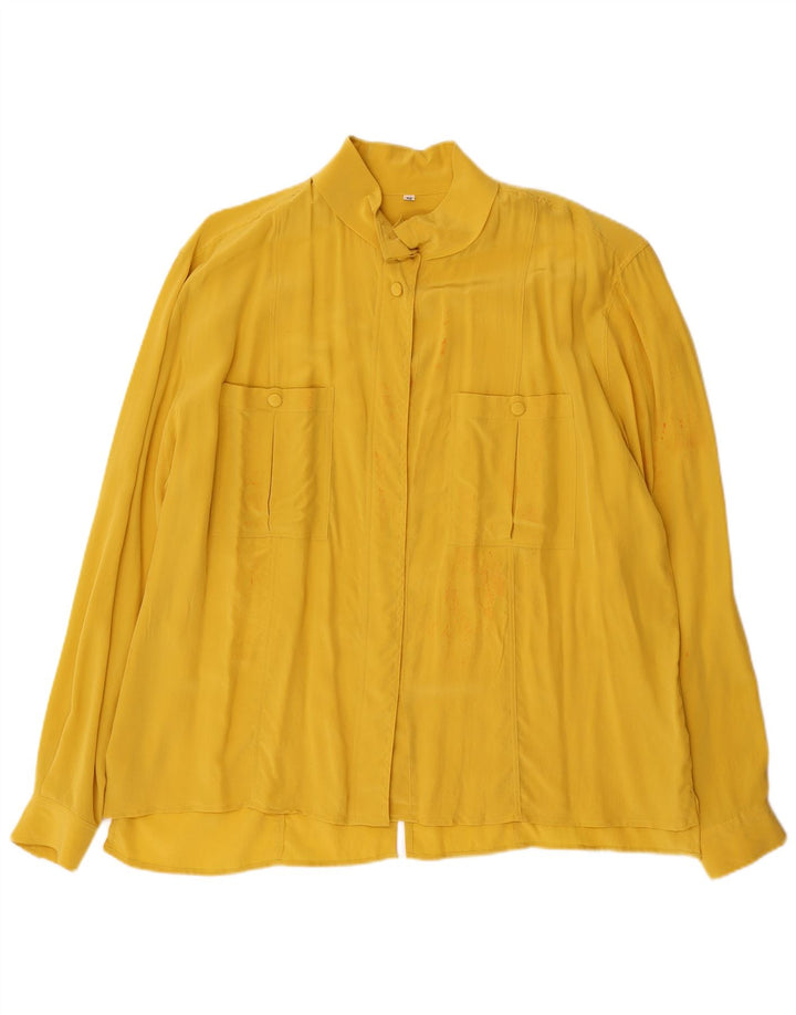 Brigitte Both Camisa Mujer IT 46 Grande Seda Amarilla