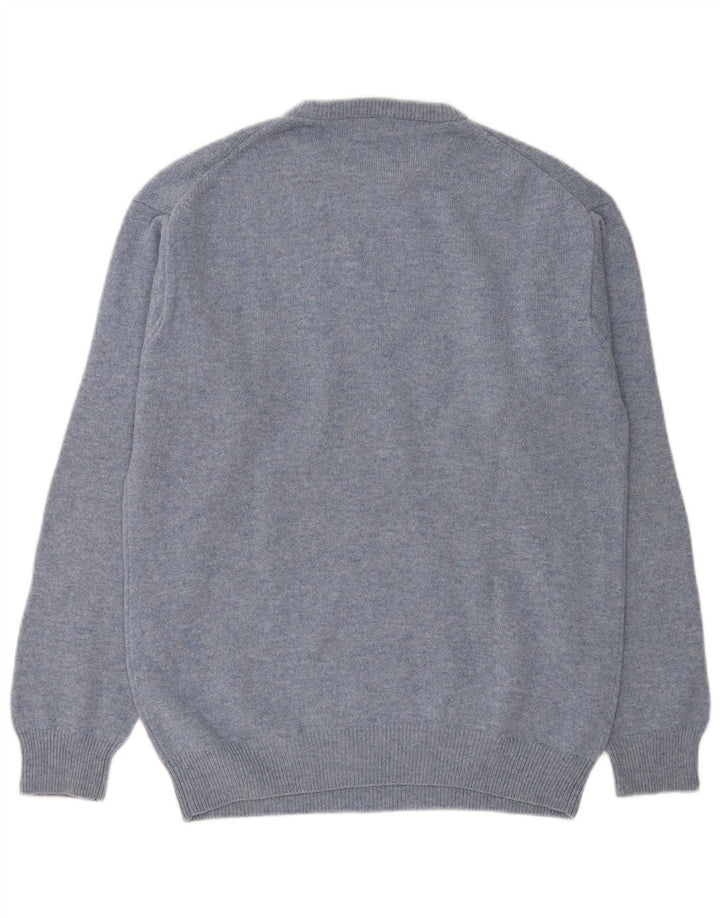 Gant Jersey De Cuello Redondo Para Hombre Jersey De Lana De Cordero Azul Grande