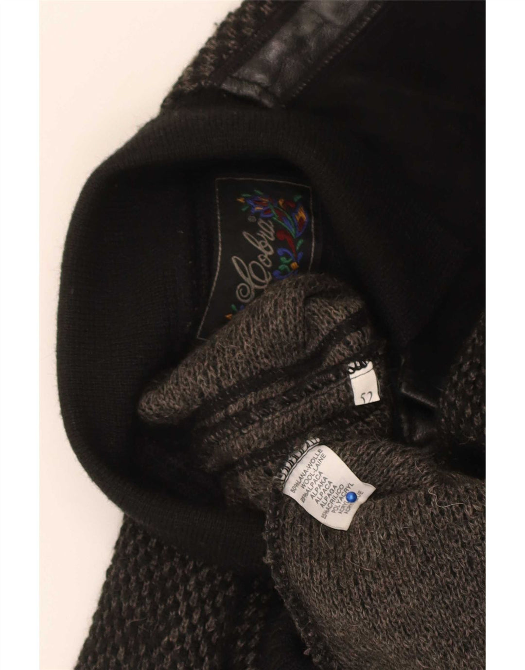Cobra Jersey tipo polo para hombre IT 52 Large Black Argyle/Diamond Wool