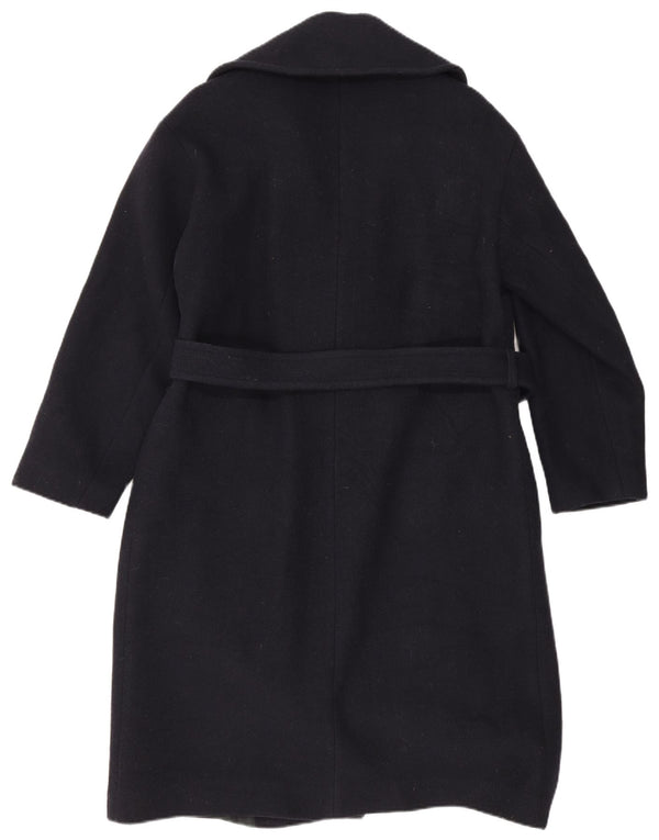 Zara Mujer Abrigo Cruzado UK 6 XS Lana Azul Marino