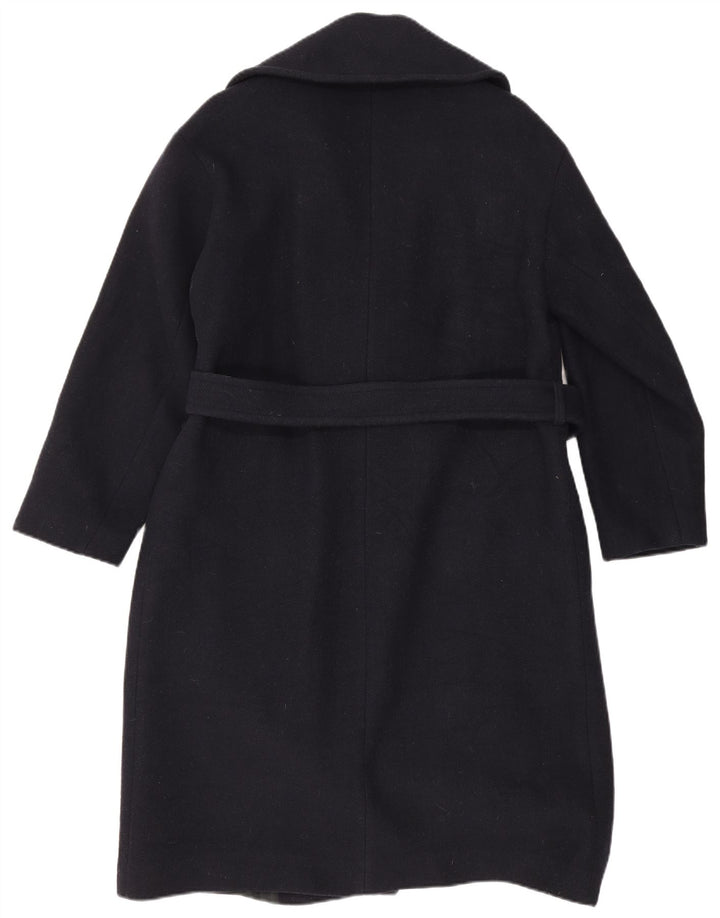 Zara Mujer Abrigo Cruzado UK 6 XS Lana Azul Marino