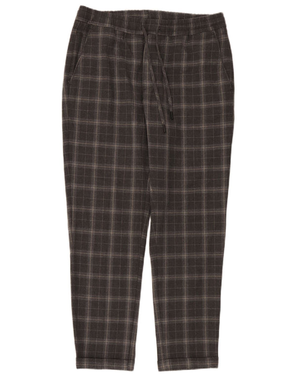 Zara Hombre Pantalón Chino Tapered Mediano W31 L30 Cuadros Grises