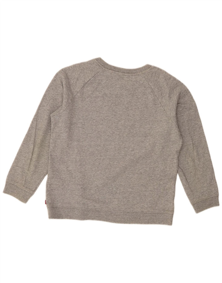 Levi's Sudadera gráfica para mujer Jumper UK 14 Algodón moteado gris medio