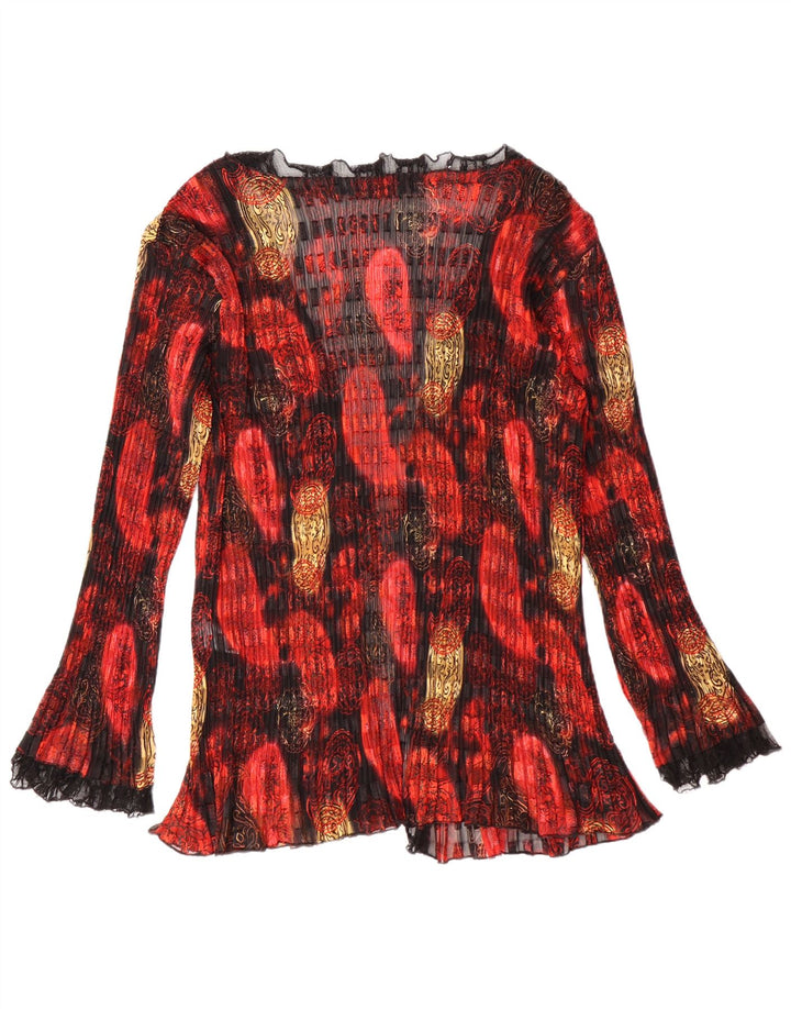WINDSMOOR Womens See Through Cardigan Top UK 14 Medium Red Paisley