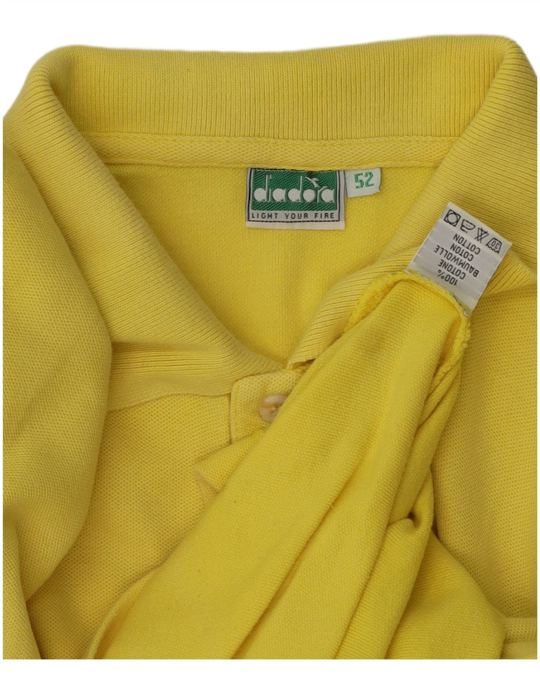 DIADORA Polo Hombre IT 52 Large Amarillo Algodón