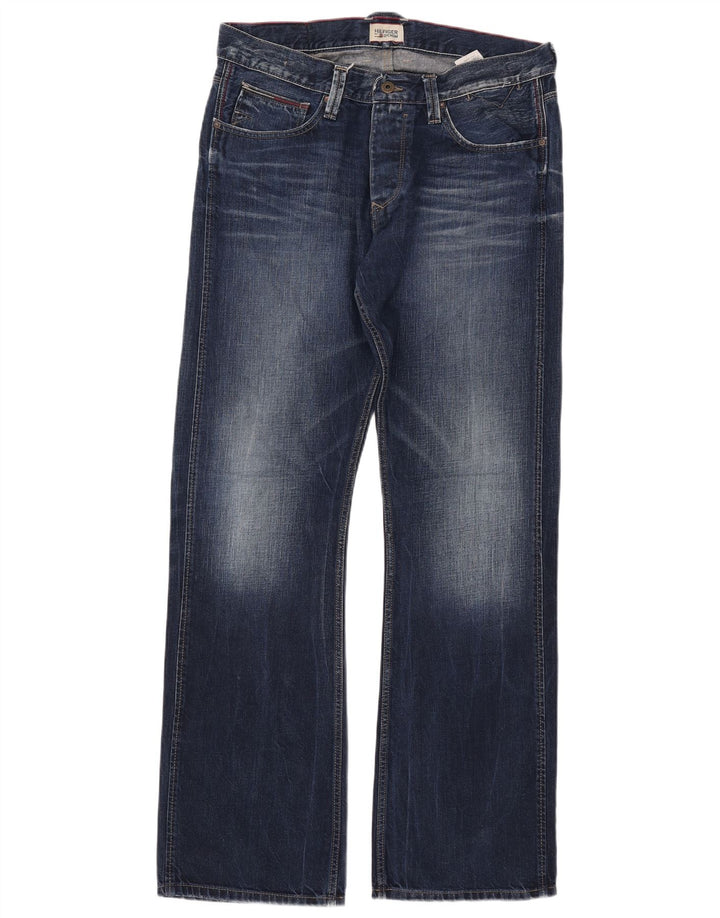 TOMMY HILFIGER Vaqueros Bootcut para hombre W34 L34 Algodón azul marino