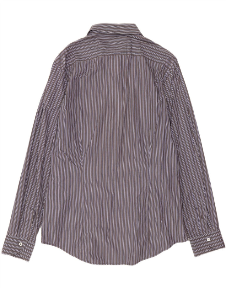 BENETTON Camisa para hombre grande gris a rayas